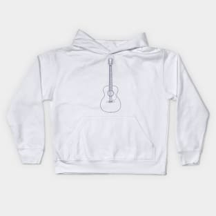 Concert Style Acoustic Guitar Outline Kids Hoodie